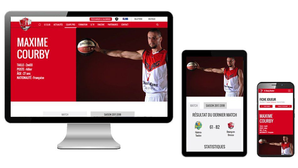 Réalisation ADAKA : JL Bourg Basket, site du club